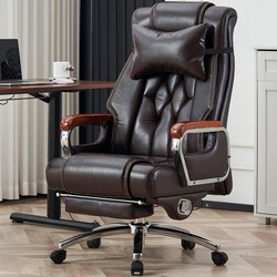 Kailian Genuine Leather Executive Chair, Comfortable for Long Sitting, Business Office Chair, Office Reclining Nap Chair, Home Computer Chair