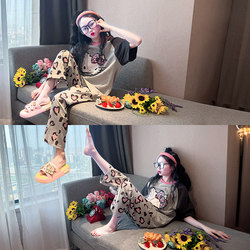 Girls' Pajamas 2026 New Style Kidsren's Class a Pure Cotton Summer Set for Girls, Junior High School Students, Older Kids, Long-Sleeved Loungewear