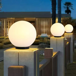 Solar Column Lamp, Outdoor Waterproof Garden Lamp, Villa Garden Gate Lamp, Outdoor Wall Column Lamp, Ball Lamp