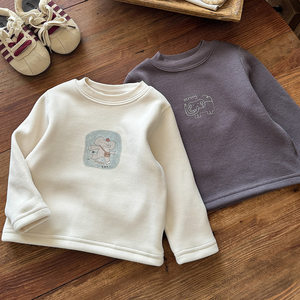 
Baby clothes winter silk bottoming shirt for boys and girls cartoon thickened warm inner half turtleneck long-sleeved T-shirt category a