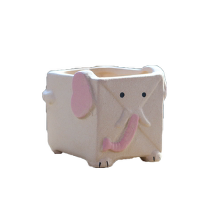 Reading cute pet cartoon animal flower pot cubes pork meat pot pot pot pottery ceramic desktop ornament meat basin