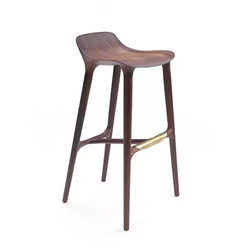 Solid Wood Bar Chair Black Walnut Bar Chair Designer Bar Chair Modern Minimalist High Chair Accessible Luxury Island Table Stool