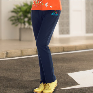 
La Pagayo Spring and Autumn New Women's Knitted Straight-Level Pants Large Size Casual Sports Pants Slimming Wide Leg Pants