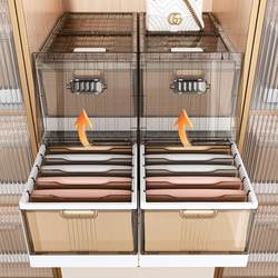 Clothing Storage Box, Home Wardrobe Layering Organizer, Pull-Out Partition, Clothing and Pants Folding Box, Storage Basket, Organizing Box