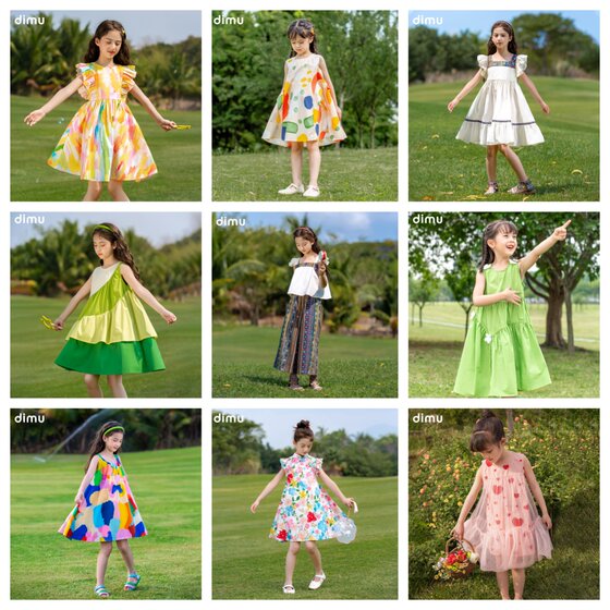 Dimu Children's Clothing 2026 Girls Summer New Sweet and Fashionable Versatile Casual Round Neck Children's Short-Sleeved Sweatshirt Suit