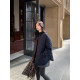 pusumede apricot diamond-shaped cotton jacket 2025 autumn and winter new loose casual collarless cotton jacket niche silhouette jacket
