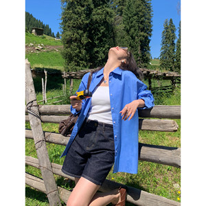 
pusumede blues notes basic long-sleeved shirt women's loose casual shirt commuting temperament top