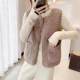 Korean fashion imitation lamb-wool vest cardigan in autumn and winter for women casual plus velvet sweater vest women's custom

