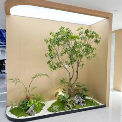 Simulated Horsewood Tree for Window Display, High-End Indoor Artificial Green Plant Decoration, Fake Tree, Simple Landscape Ornament