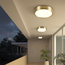 Scandinavian Modern Minimalist Outdoor Waterproof Bedroom Lamp Designer Study Lamp Ultra-Thin Balcony Led All-Copper Ceiling Lamp