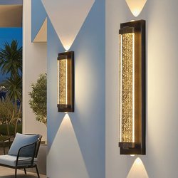 Outdoor Wall Lamp, Solar-Powered, Waterproof, Courtyard Villa Door Side Lights, Super Bright, up and down Lighting, Outdoor Balcony Wall Lamp