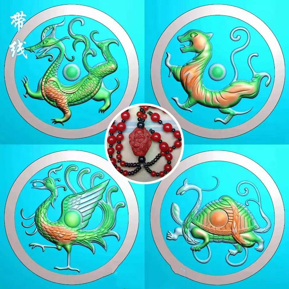 旧蔵 清代・ 古代紫銅金青龍白虎朱雀玄武四象香炉 古銅器 唐物 中国古