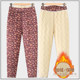 Mom in winter flower pants, puffy, thickened and warm middle elderly pants, girl grandma, high waist loose old lady
