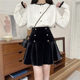 Large size commuting fishtail short skirt winter fashion gold velvet skirt fat MM temperament cover double -breasted A -line skirt
