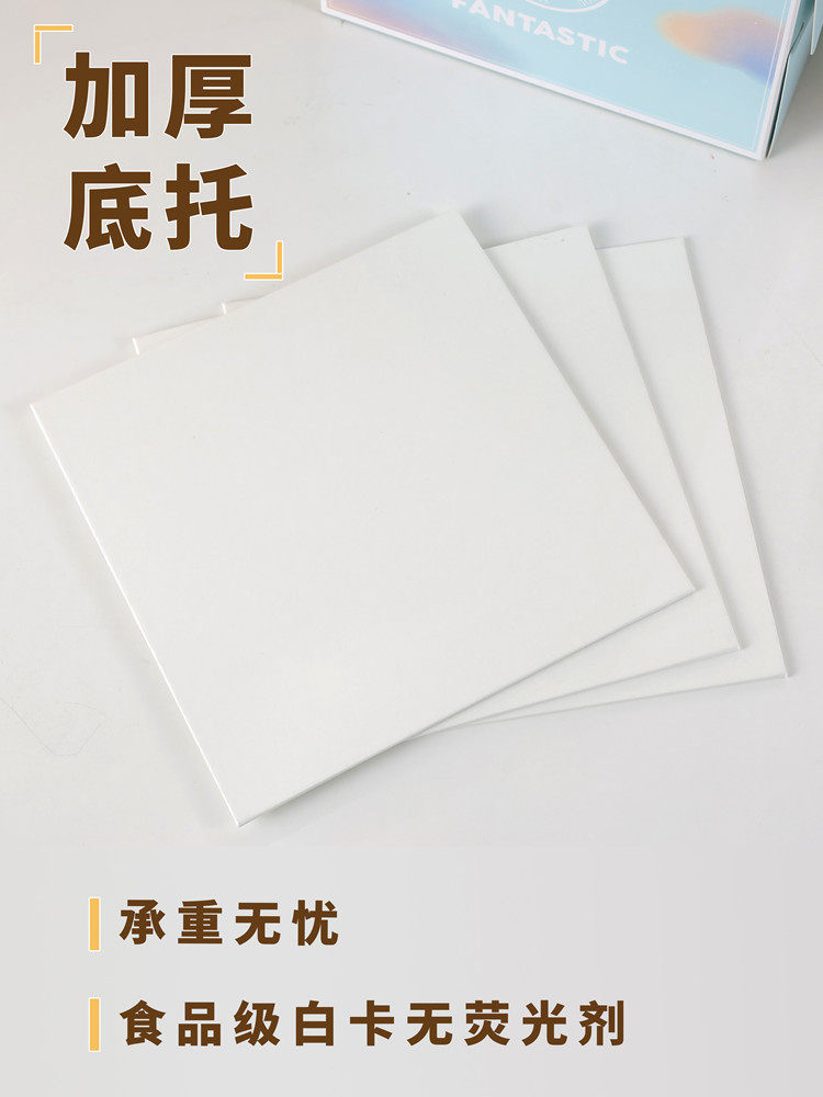 10 Pz Scatola Porta Torta Dolci Quadrata Alta In Cartoncino Bianco Con Finestra In Pp Pronta 19x19h10cm