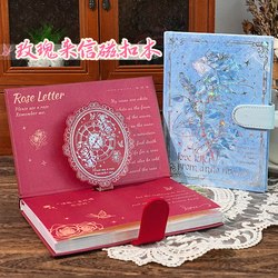 High-Quality Full-Color Inner Pages Magnetic Closure Notebook, Vintage Artistic Rose Letter Design, Simple Student Notebook, Colorful Pages Diary, Thickened Notepad for Girls and Children, Birthday Gift for Girls and Boys, Small Notebook