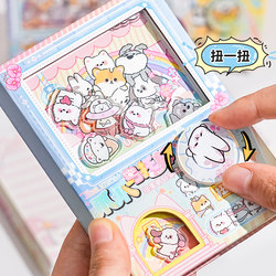 Colorful Page Pop-Up Toy Mechanism Cartoon Shake-And-Play Fun Stress-Relief Notebook Portable Small Notebook Colorful Student Diary Gift Planner Cover Planner Toy Girl Pocket Stationery Notebook