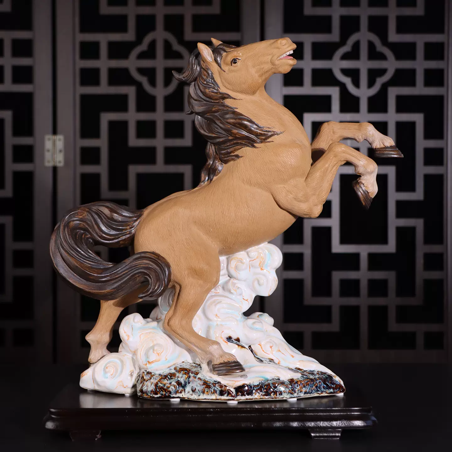 石湾公仔八仙过海陶瓷摆件中式风格玄关装饰品招财博古架工艺品