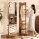 Little bear rotating full-body mirror floor-standing mirror household bedroom fitting mirror hanging coat rack integrated movable dressing mirror