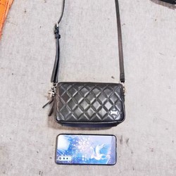 Original Pastoral Style Mobile Phone Bag with Prismatic Grid Lines, Small Chanel-Style Mini Bag, Single Shoulder Crossbody Casual Bag
