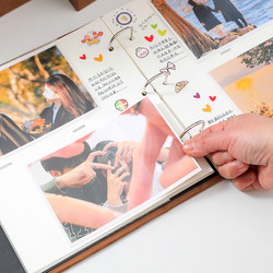 Hand-Rolled Leather DIY Insert-Type 5inch 6inch Writable Loose-Leaf Photo Album for Baby and Children's Growth Record, Commemorative Album, Family Photo Album, Graduation Campus Record, Couple's Love and Travel Memoirs