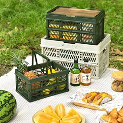 Picnic Basket Foldableable Camping Style Picnic Outdoor Popular Plastic Grocery Shopping Basket Shopping Basket Large Satchel Basket