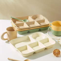 Divided ceramic rectangular Nordic cream color