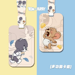 Cat and Mouse Card Holder with Retractable Buckle Lanyard, Anti-Loss Id Card Holder for Bus, Meal Card, Bank Card, Id Card, Access Card, Campus Card, Neck Lanyard Badge Holder