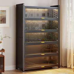 Display Cabinet for Figurines, Home-Use Glass Door Display Cabinet, Bookcase, Blind Box Storage Cabinet, Tin Model Doll Cabinet, Pain Cabinet