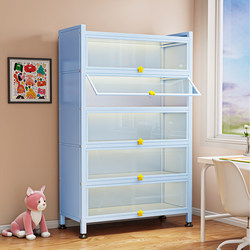Guxiang Display Cabinet with Glass Door, Bookshelf, Dust-Proof Bookcase, Blind Box Doll Storage Cabinet, Metal Cabinet