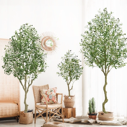 Nordic Style Simulated Olive Tree Bonsai Decorative Green Plant Indoor Living Room Floor-Standing Potted Plant Modern Simple Home Decoration