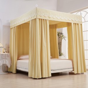 
Blackout bed curtain home bedroom three-door floor-standing mosquito net palace princess style blackout bed curtain windproof warm and anti-mosquito