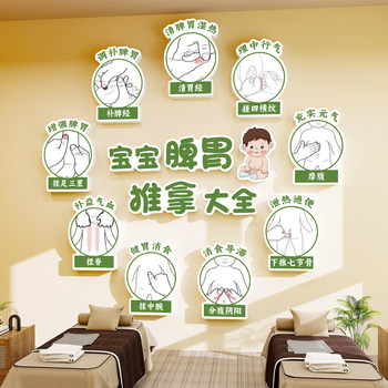 
Pediatric massage parlor mother and baby shop wall decoration painting layout