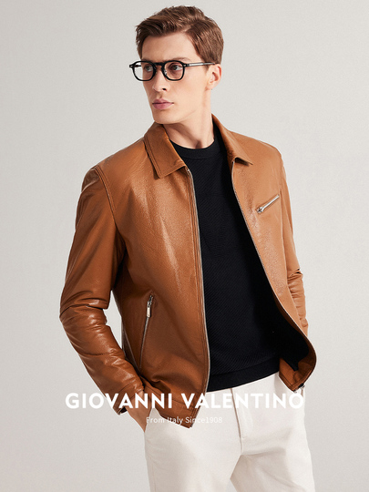 Giovanni Valentino Men's Leather Jacket - Fall 2023