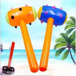 Pvc Inflatable Wolf Tooth Hammer 85cm Large Children's Play Hammer Cartoon Stick Hammer Manufacturer Game Parent-Child Props Color