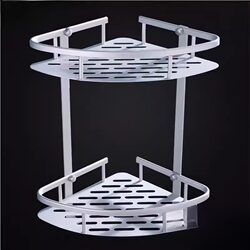 Perforated 304 Stainless Steel Bathroom Triangular Storage Rack Wall-Mounted Shower Room Tripod Toilet Supplies