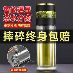 Tea and Water Separation Tea Cup, Glass Cup, Double-Layer Water Cup, New Model for Men 2025, High Borosilicate, Shatterproof and Explosion-Proof