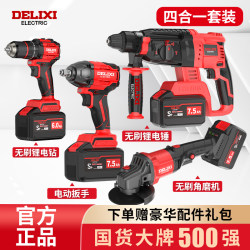 Delixi Brushless Electric Hammer Angle Grinder Electric Wrench Electric Drill Electric Pick Impact Drill Rechargeable Lithium Battery Tool Set