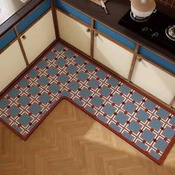 L-shaped integrated kitchen floor mat is non-slip, water-absorbing and oil-absorbing
