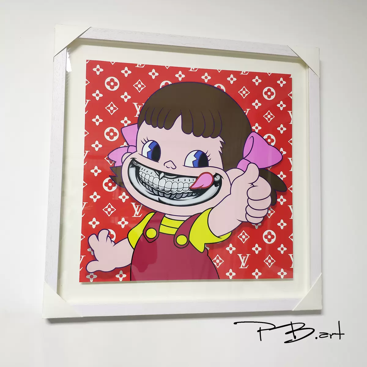 潮牌装饰画pb新款不二家牛奶妹supreme潮流版画卧室背景简约挂