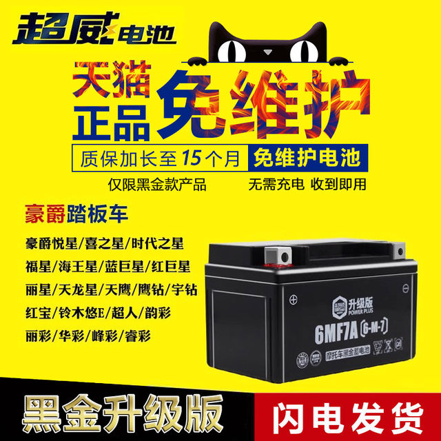 Chaowei motorcycle battery ytx7a-bs maintenance-free 12v7a Haojue Yuexing 125 pedal accessories dry battery