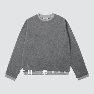 
Sanchuan Yihe women's fake two-piece round neck sweater basic versatile multi-color winter inner sweater loose cardigan