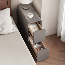 Household Small Storage Cabinet Bedside Cabinet Simple Modern Light Luxury High-End Storage Cabinet Solid Wood Bedside Cabinet Bedroom
