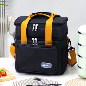 
Insulated and cold-insulated portable lunch box bag crossbody bento bag outdoor large capacity Oxford cloth insulation bag crossbody out