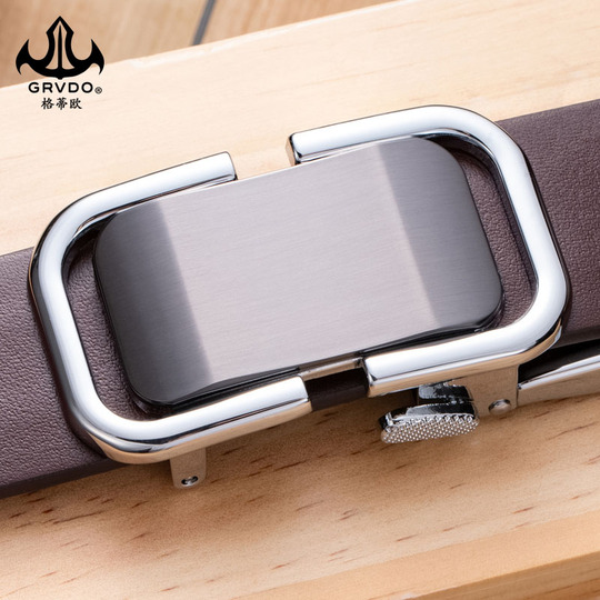 Mens Automatico Scorrevole Fibbie No Hole In Pelle Ratchet Cinghia - Foto 10