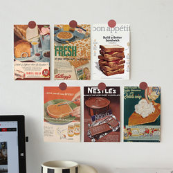10 Retro Food Posters Wall Stickers Bedroom Dormitory Wall Decoration Photography Props Material Background Postcards