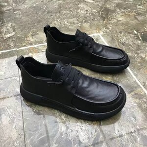 
Spring Guangzhou genuine leather men's casual British style round-toe slip-on leather shoes sneakers single shoes popular men's shoes
