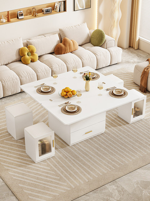 Multifunctional lifting coffee table dining table dual-purpose small ...