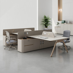 Office Desk and Chair Set, Simple and Modern Staff Desk, Lacquer Finish, Creative Screen Partition, Office Staff Cubicle