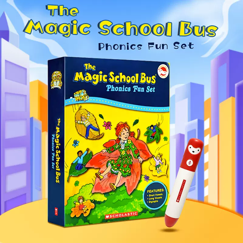 神奇校车英文版自然拼读全套装12册可点读童书the Magic School Bus